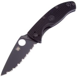 Нож Spyderco Tenacious LTW Black Serrated сталь 8Cr13MoV рукоять Black FRN (C122SBBK)