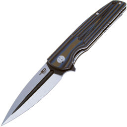 Нож Bestech Fin Blackwash/Satin сталь 14C28N рукоять Black/Blue/Brown G10 (BG34D-2)