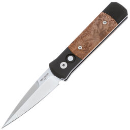 Нож Pro-Tech Godson satin сталь 154CM рукоять Black Aluminium/Maple wood (706)