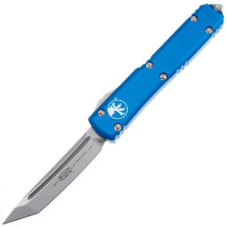 Нож Microtech Ultratech T/E Stonewash сталь M390 рукоять Blue Aluminum (123-10BL)