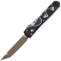 Нож Microtech Ultratech T/E Bronze сталь M390 рукоять Death Card Aluminium (123-13DC)