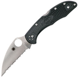 Нож Spyderco Delica 4 Wharncliffe Serrated сталь VG-10 рукоять FRN (C11FSWCBK)