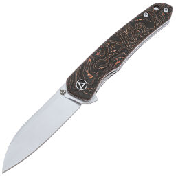 Нож QSP Otter Satin сталь S35VN рукоять Copper Foil CF (QS140-B1)