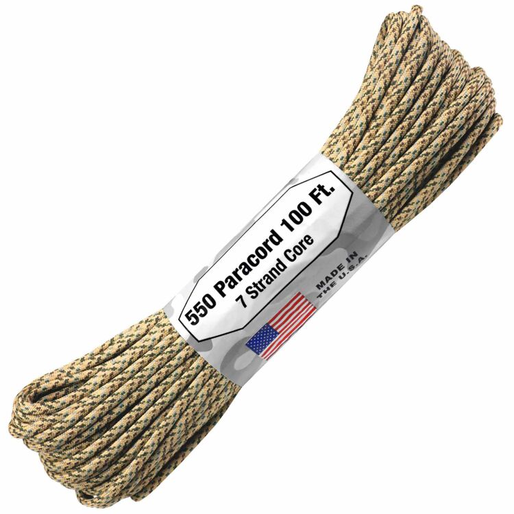 Паракорд Atwoodrope 550 Parachute Cord desert 30м (США)