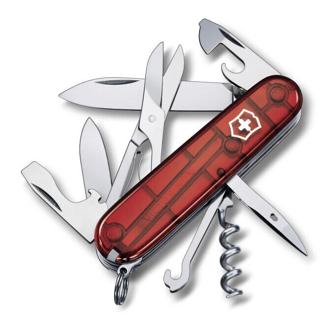 Нож многофункц. Victorinox Climber Translucent Red 91мм (1.3703.T)