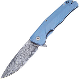 Нож Lion Steel T.R.E. сталь Damascus рукоять Ti/Blue Clip (L/TRE-DT BL)