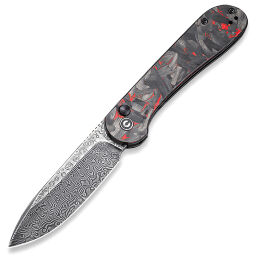 Нож CIVIVI Button Lock Elementum сталь Damascus рукоять Red Shredded CF (C2103DS-2)
