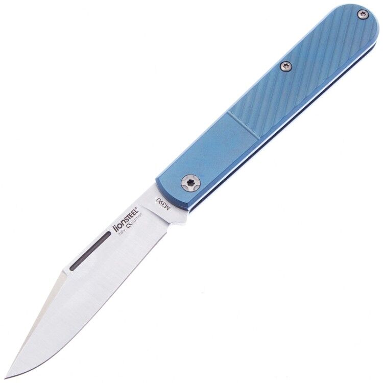 Нож Lion Steel Barlow Slim Shuffler сталь M390 рукоять Blue Ti (L/CKS0112 BL-O)