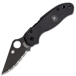 Нож Spyderco Para 3 LTW Serrated Black сталь CTS-BD1N рукоять FRN (C223SBBK)