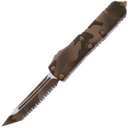 Нож Microtech UTX-85 T/E Serrated Coyote Camo сталь M390 рукоять Coyote Camo Aluminum (233-3CCS)