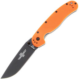 Нож Ontario RAT-1 Black сталь D2 рукоять Orange GRN (8868OR)