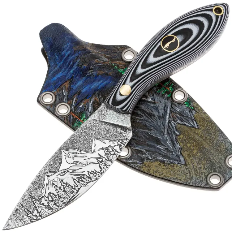 Нож Волчий Век Канадская Масичька Custom сталь 95Х18 WA рукоять Black/White G10