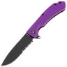 Нож Daggerr Wocket DL blackwash serrated сталь 8Cr14MoV рукоять Purple FRN