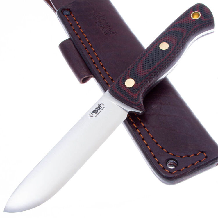 Нож Южный Крест Кедр L конвекс сталь D2 рукоять микарта красно-черная (236.1654)