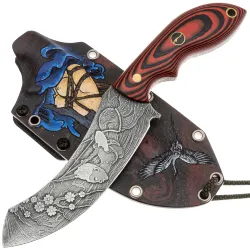 Нож Волчий Век Кондрат-12 Custom Шибари сталь 95Х18 WA рукоять Black/Red G10