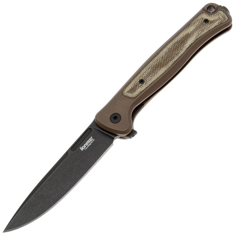 Нож Lion Steel Skinny PVD stonewash сталь MagnaCut рукоять Earth brown Aluminium/Micarta (SK01A EB)