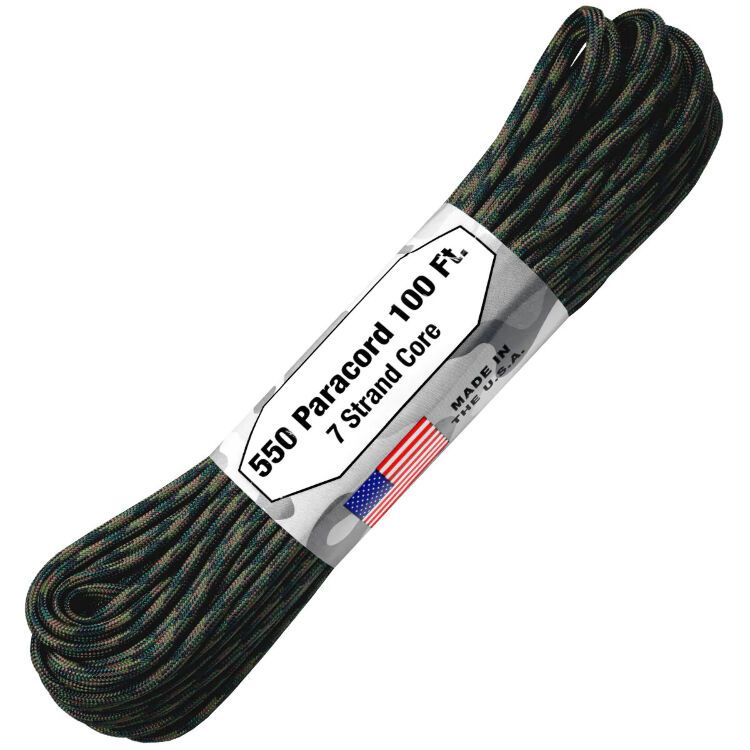 Паракорд Atwoodrope 550 Parachute Cord woodland camo 30м (США)