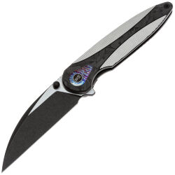 Нож WE Knife Zenthra blackwash сталь M390 рукоять Titanium/Shredded CF (WE24021C-1)