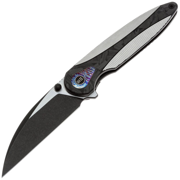 Нож WE Knife Zenthra blackwash сталь M390 рукоять Titanium/Shredded CF (WE24021C-1)