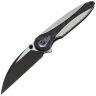 Нож WE Knife Zenthra blackwash сталь M390 рукоять Titanium/Shredded CF (WE24021C-1)