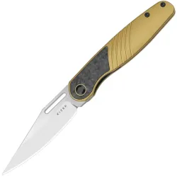 Нож Kizer Raze stonewash сталь S45VN рукоять Carbon Fiber/Gold Titanium