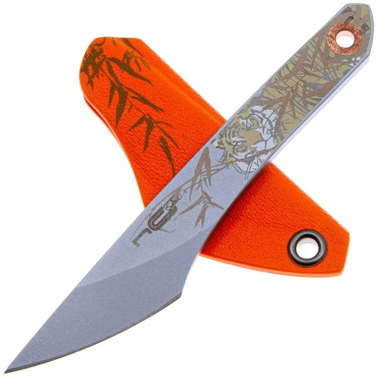 НожN.C.CustomкиридашиTigerbeadblastOrangeKydexстальAUS-8