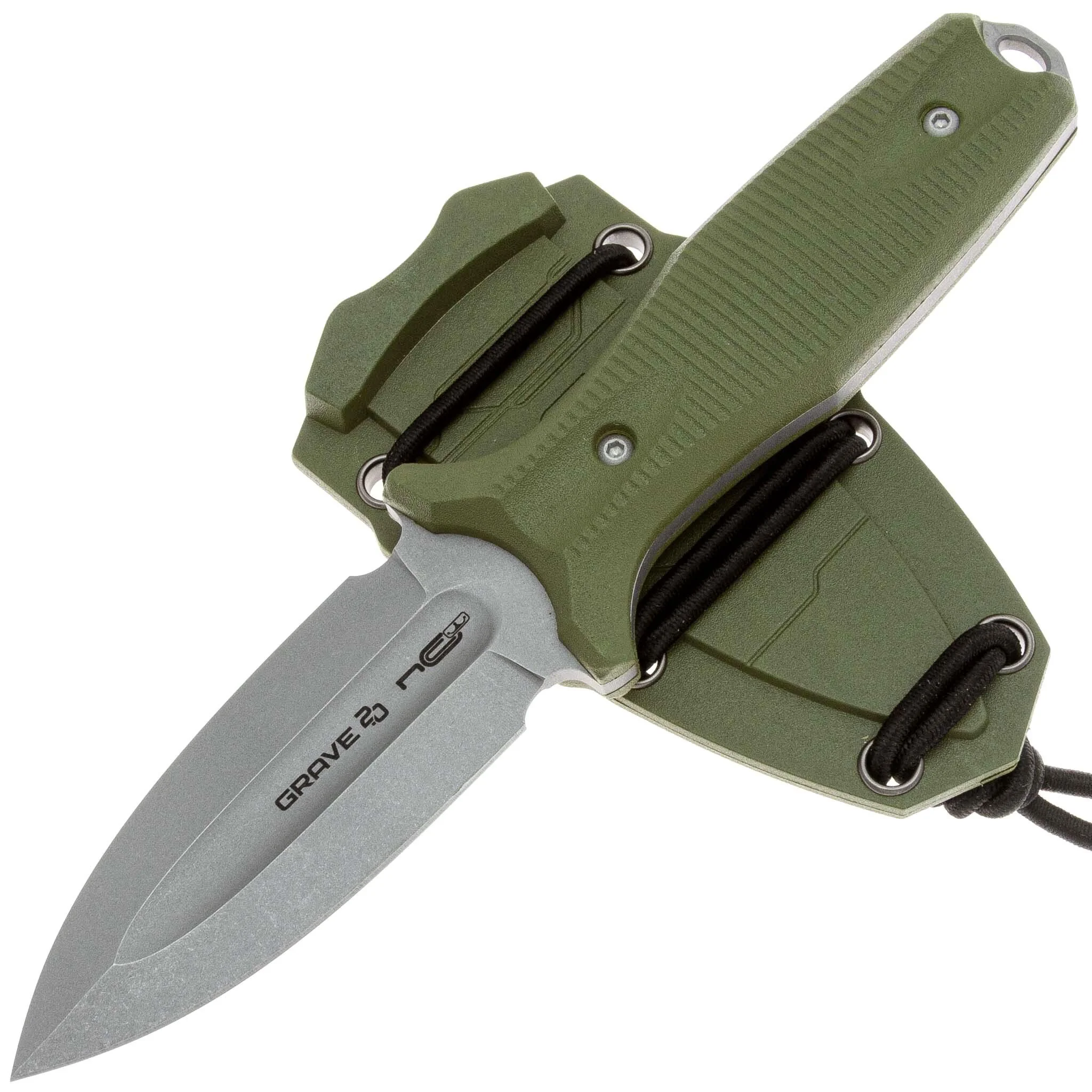 Нож N.C. Custom Grave 2.0 stonewash AUS-8 Olive Elastron | Магазин