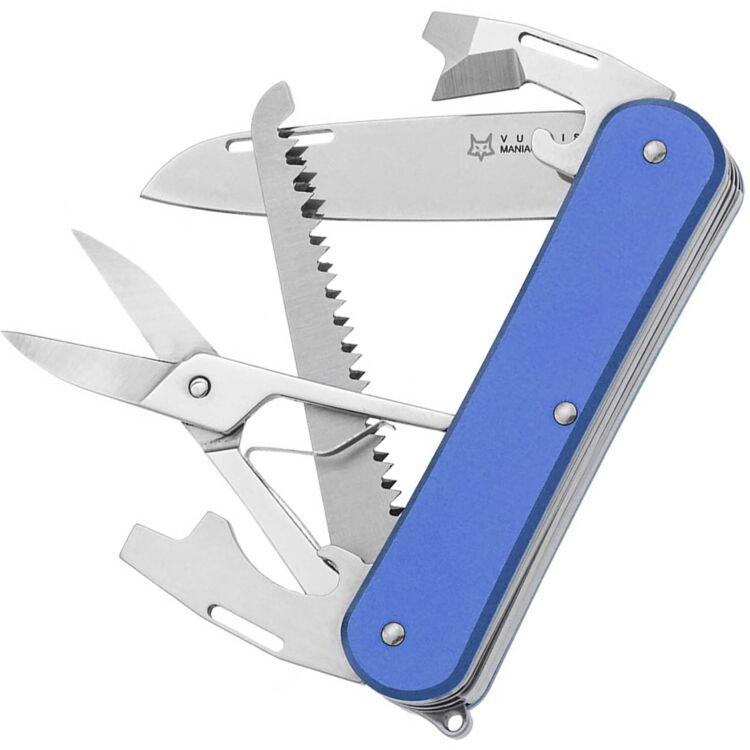 Нож FOX Vulpis Multipurpose-5 сталь N690 рукоять Sky Blue Aluminium (FX-VP130-SF5 SB)