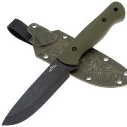Нож N.C. Custom Forester blackwash сталь AUS-10 рукоять Olive G10 (kydex)