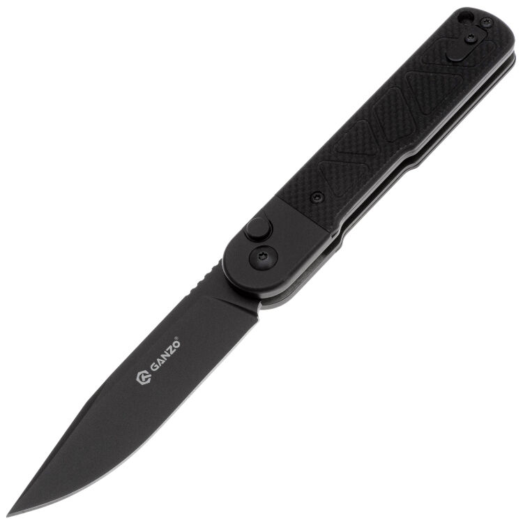 Нож Ganzo G767PT-BK black cталь 9CR14 рукоять Black G10