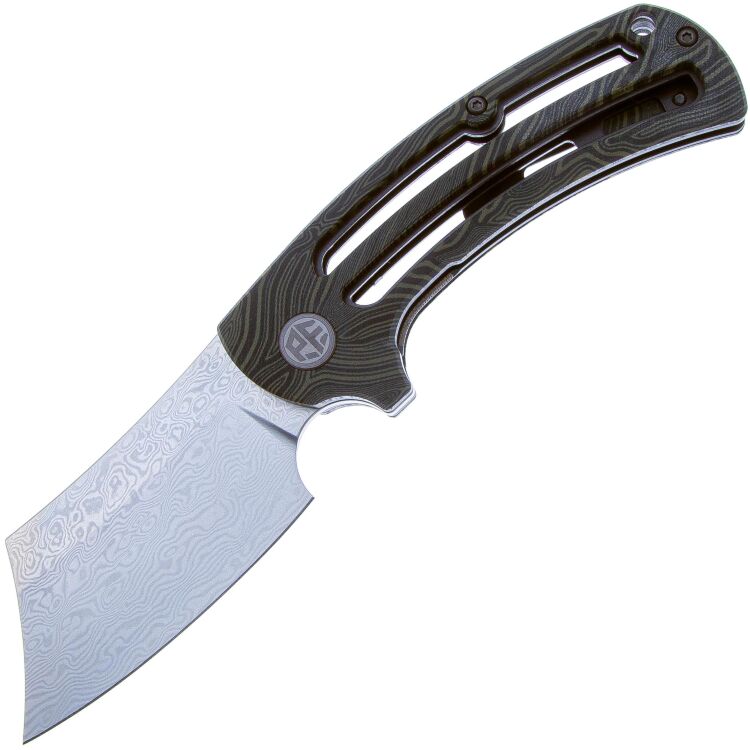 Нож Petrified Fish Eddy сталь Damascus рукоять Black/Green G-Mascus