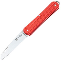 Нож FOX Vulpis 55 сталь N690Co рукоять Grenade Pattern Red Aluminium (FX-VPGP130 RD)