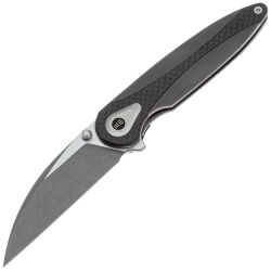 Нож WE Knife Zenthra gray stonewash сталь M390 рукоять Titanium/Twill CF (WE24021C-2)