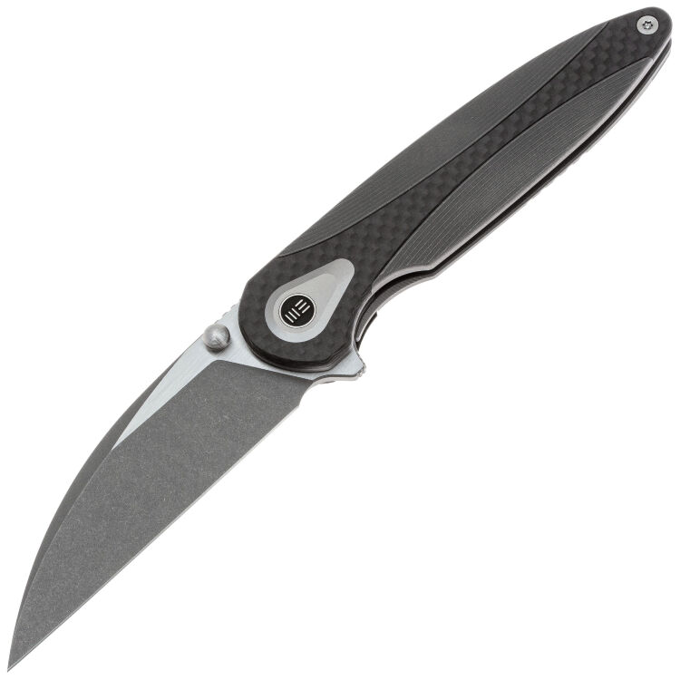 Нож WE Knife Zenthra gray stonewash сталь M390 рукоять Titanium/Twill CF (WE24021C-2)