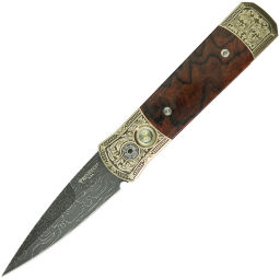 Нож Pro-Tech Godson Ultimate Custom сталь Vegas Forge Damascus рукоять Iron Wood/Alu Bronze