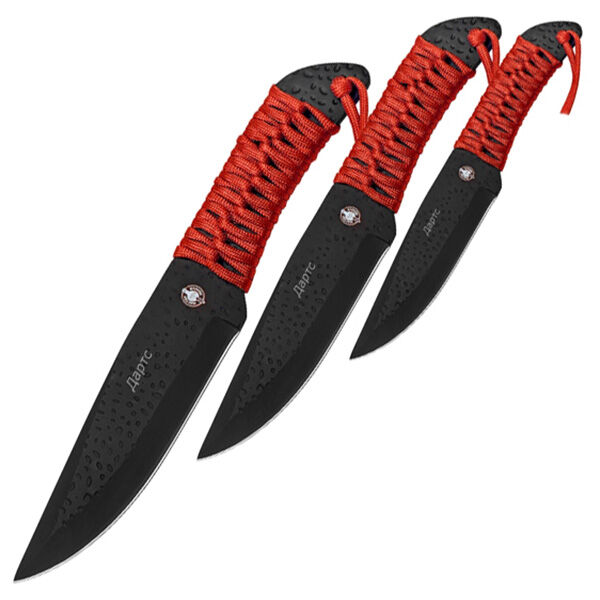Ножи спортивные Мастер-К Дартс черный 3шт в красной обмотке (MM012H3B1)