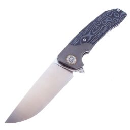 Нож Maxace Goliath 2.0 cталь K110 satin рукоять Grey-Black G10/Blackwash Ti