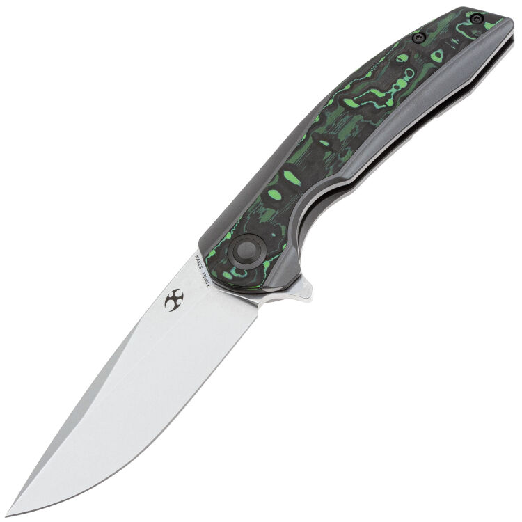 Нож Kansept Accipiter stonewash сталь S35VN рукоять Titanium/Green Carbon Fiber