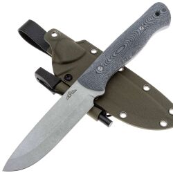 Нож N.C. Custom Forester stonewash сталь AUS-10 рукоять микарта+огниво (kydex)