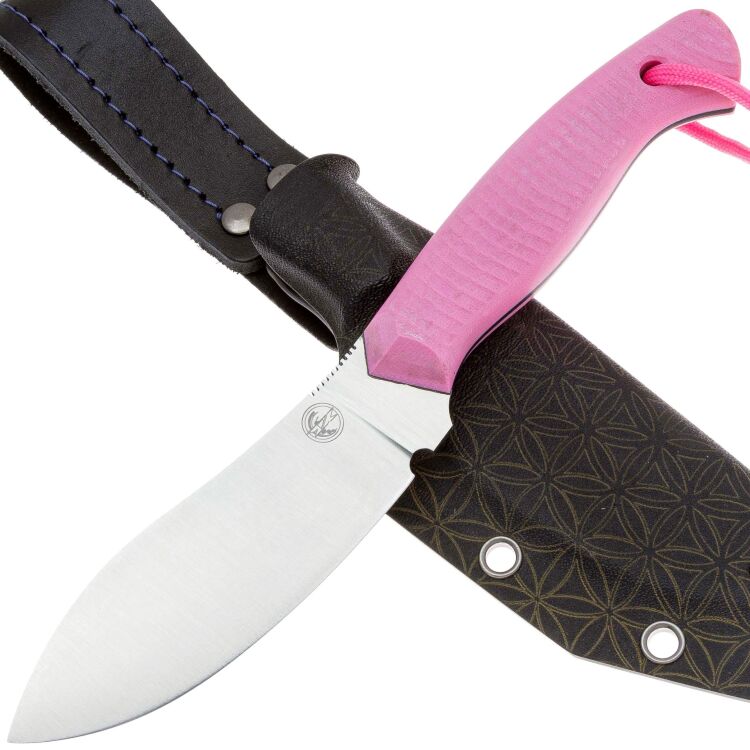 Нож 7 Ножей Нессмук Гибрид конвекс сталь AUS-10co рукоять Pink G10