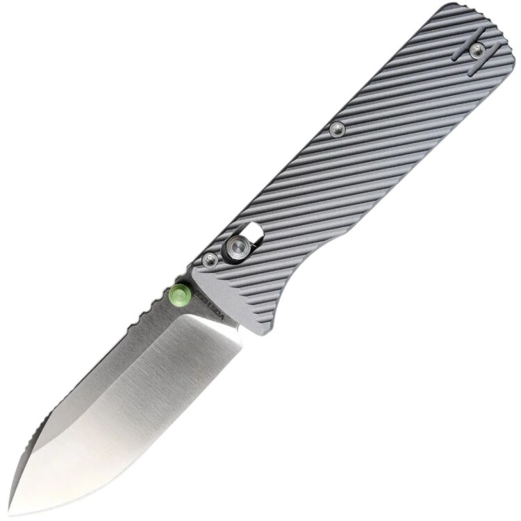 Нож Vosteed Vombat Drop point satin сталь M390 рукоять Gray Aluminum