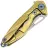 Нож Rike Knife Mini сталь Damasteel рукоять Gold Ti