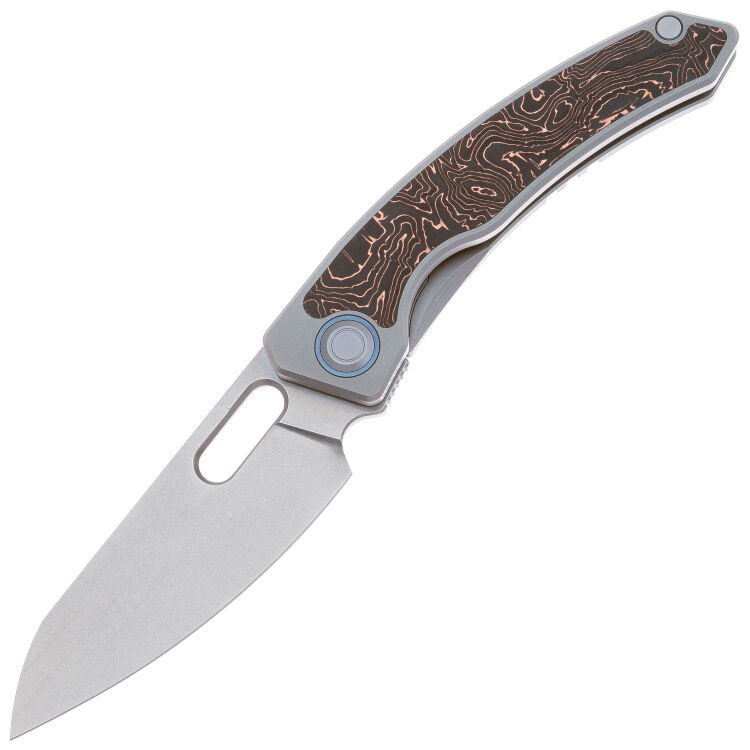 Нож Maxace Black Mirror Blue grey сталь S90V рукоять Copper Carbon Fiber/Ti