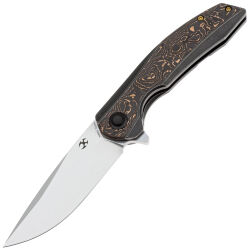 Нож Kansept Accipiter stonewash сталь S35VN рукоять Blackwash Titanium/Copper Foil CF