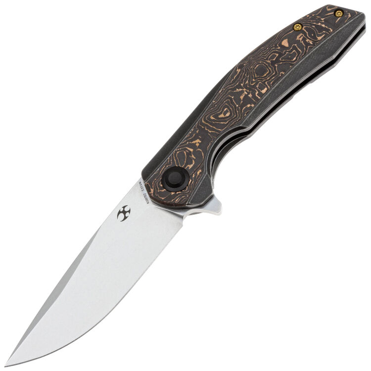 Нож Kansept Accipiter stonewash сталь S35VN рукоять Blackwash Titanium/Copper Foil CF