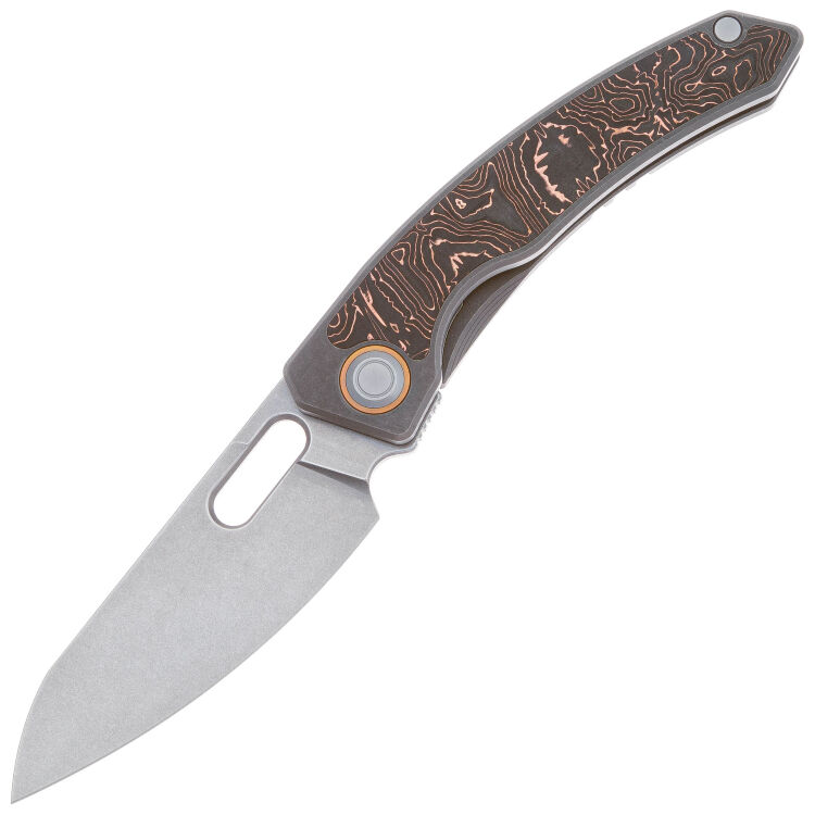 Нож Maxace Black Mirror Bronze stonewash сталь S90V рукоять Copper Carbon Fiber/Ti