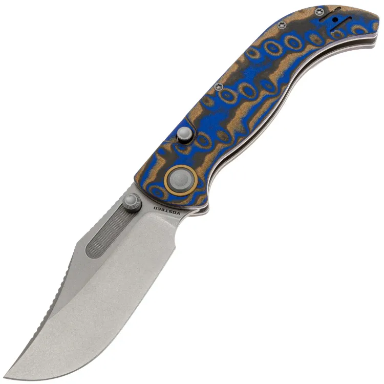 Нож Vosteed Naga stonewash сталь S35VN рукоять Blue Ocean Micarta