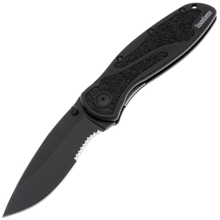 Нож Kershaw Blur Serrated Cerakote сталь 14C28N рукоять Black Alu/Trac-Tec (1670BLKST)