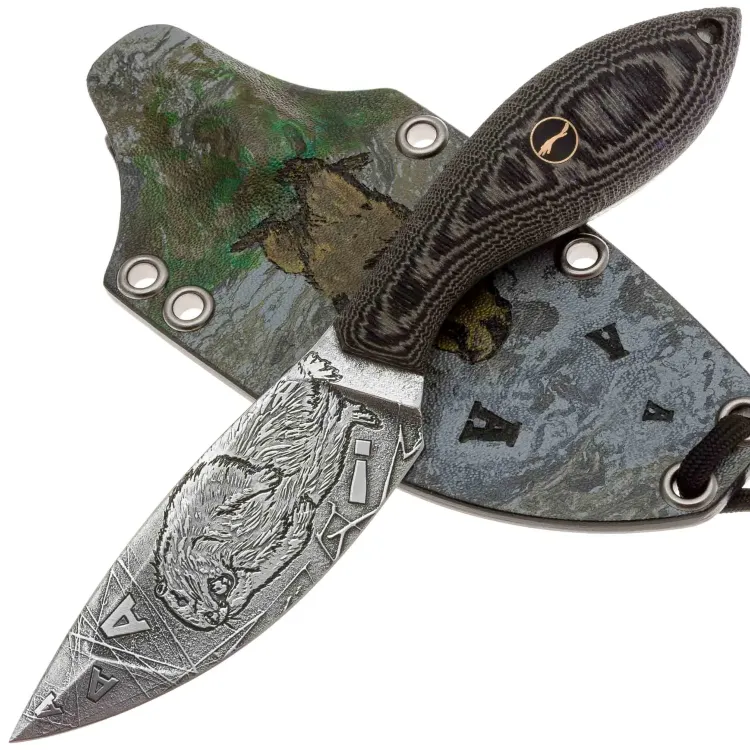 Нож Волчий Век Канадская Масичька Custom Сурок сталь 95Х18 WA рукоять Black/Grey G10
