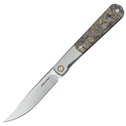 Нож Real Steel Real Barlow 7 satin сталь S35VN рукоять Titanium/Dark Matter Gold FatCarbon (M7891FG)